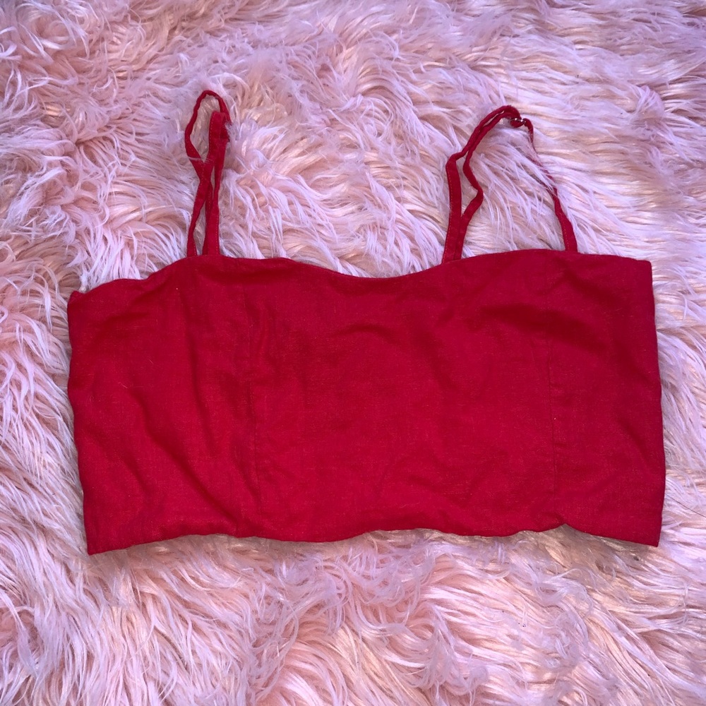 Red crop top
